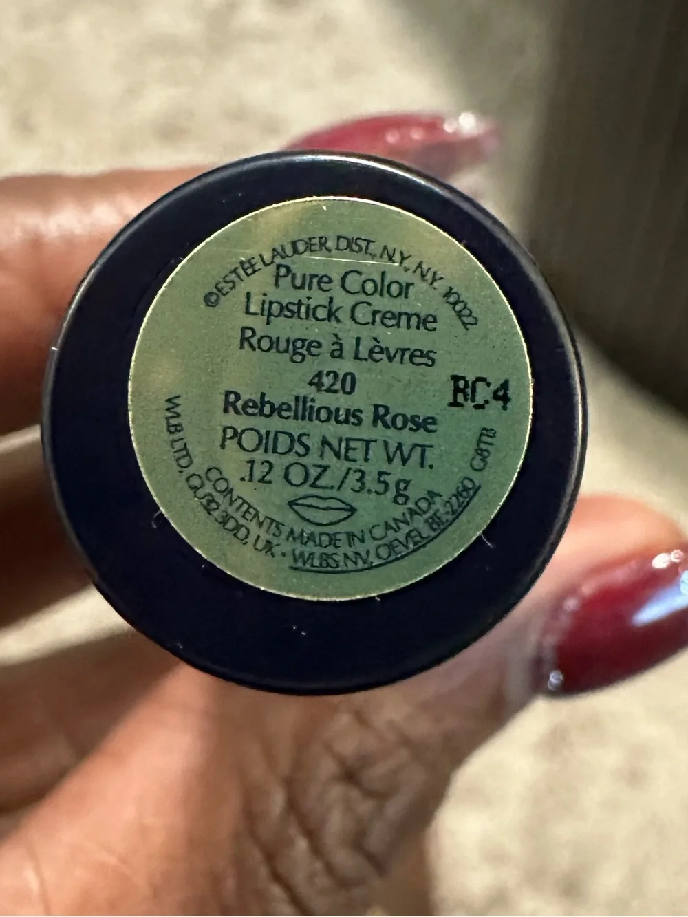 Estée Lauder Pure Color Crème Lipstick 420 Rebellious Rose .12 oz NWOB